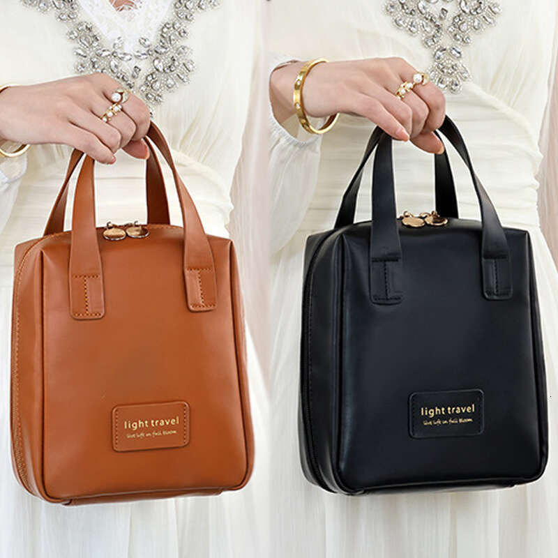 1 multifunctional PU leather portable makeup bag, large capacity, suitable for travel and daily use