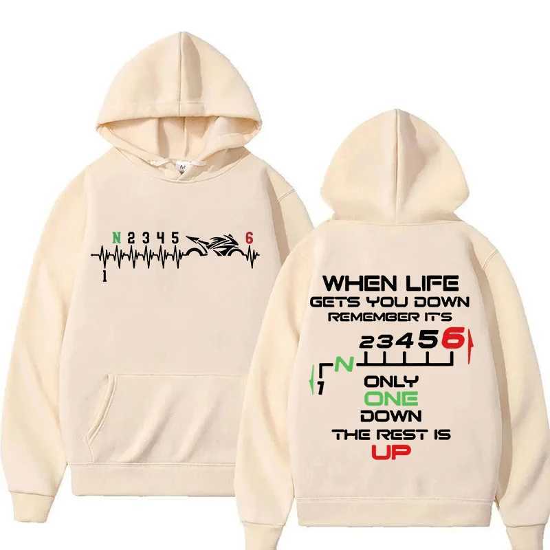 New 1N23456 Motorcycle Gear Bicycle Heartbeat Hoodie Suitable for Womens Autumn and Winter Casual Sports Womens Hoodie Top w250425