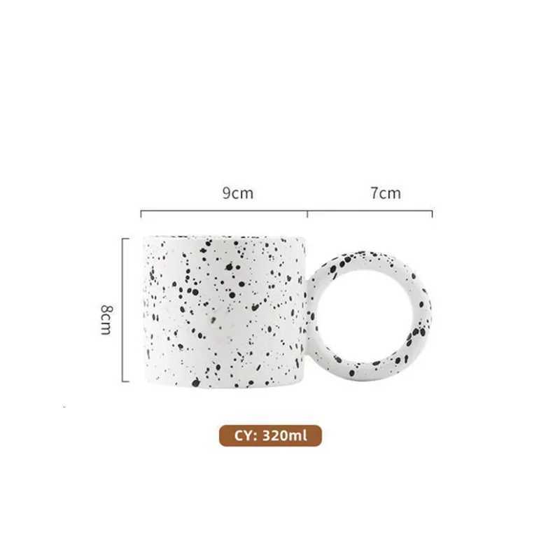 340ML Big Ears Ceramic Mug Splash Ink Mug Milk Coffee Cups Ceramic Couples Coffee Cup Tea Beer Cup Breakfast Cup Holiday Gifts Y251125