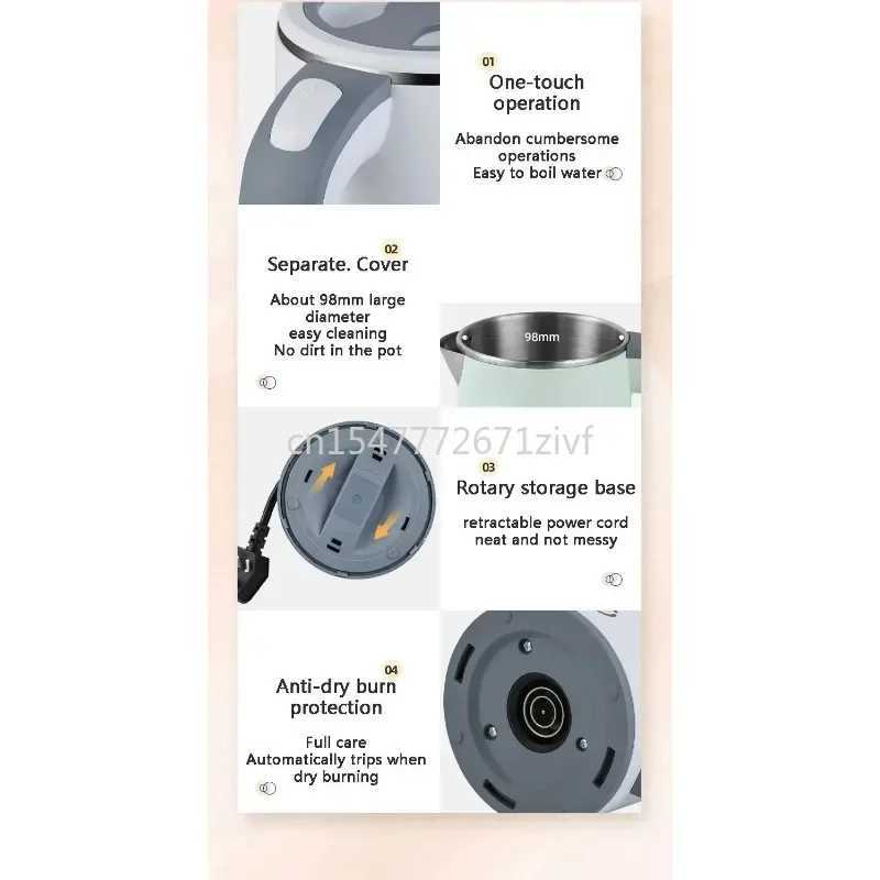 110 Volts 220 Volts 600 Watts 08 Liters Small Portable Household Electric Kettle 304 Stainless Steel Material C251125