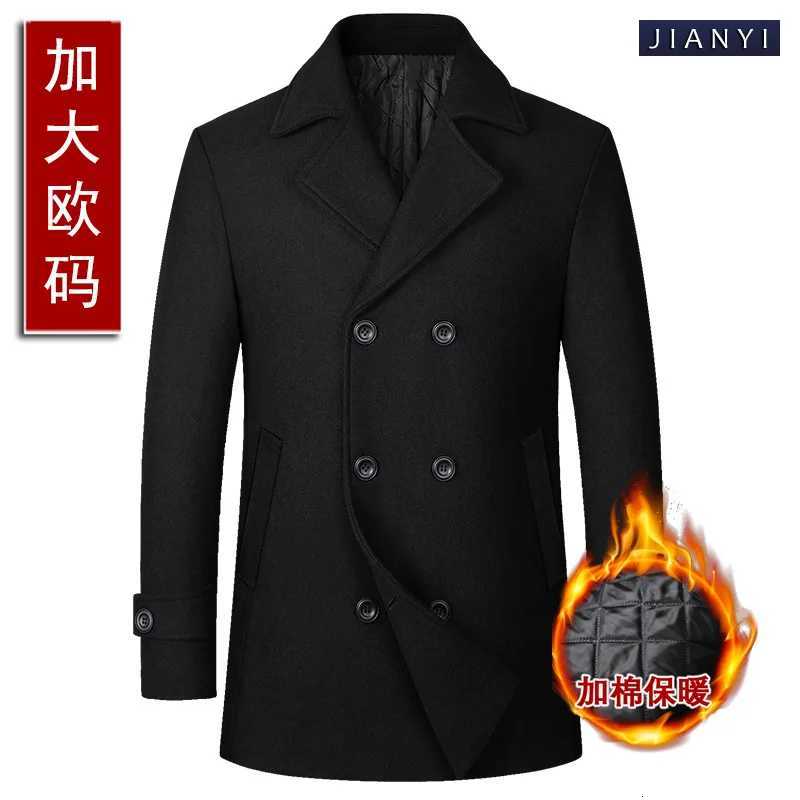 2025 Autumn-Winter Mens Woolen Coat Jacket Mens Thick Jacket Outdoor Large Size Mid-Length Coat European SizeT251125