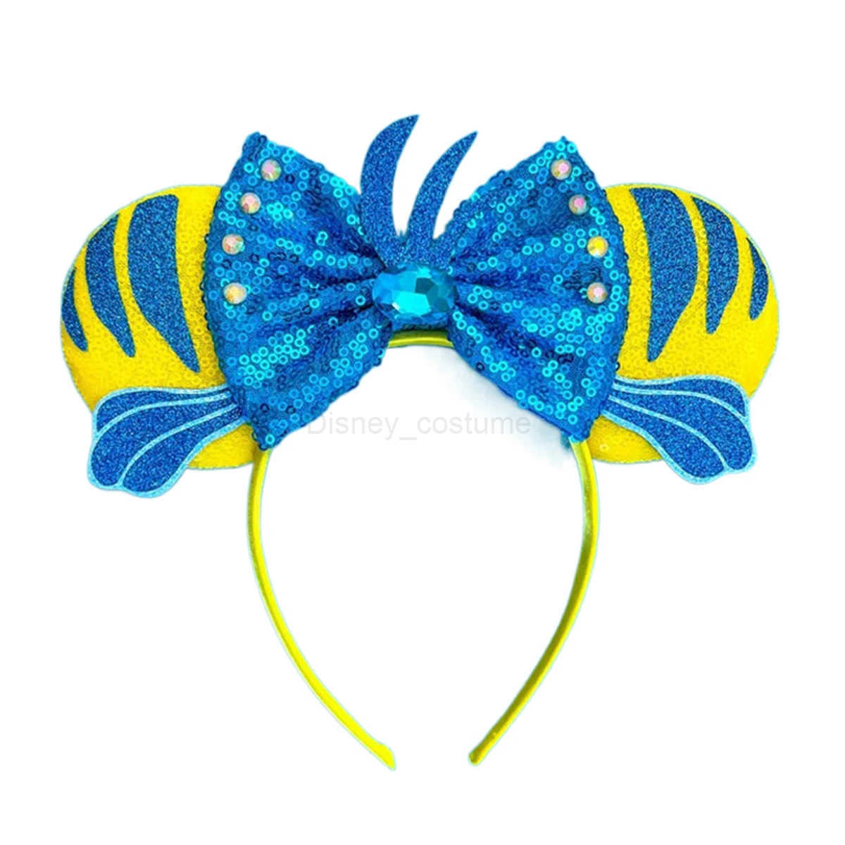Disney Mickey Mouse Ears Moana Headband Girls Hook Bow Maui Hair Spiral Hook Hair Accessories Children Frangipani Flower Headband X250425