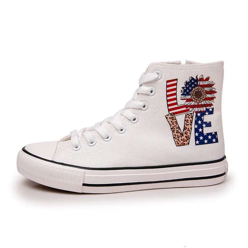 Spring new short tube embroidered lace-up side zipper flat canvas casual print inner heightening large size women's shoes