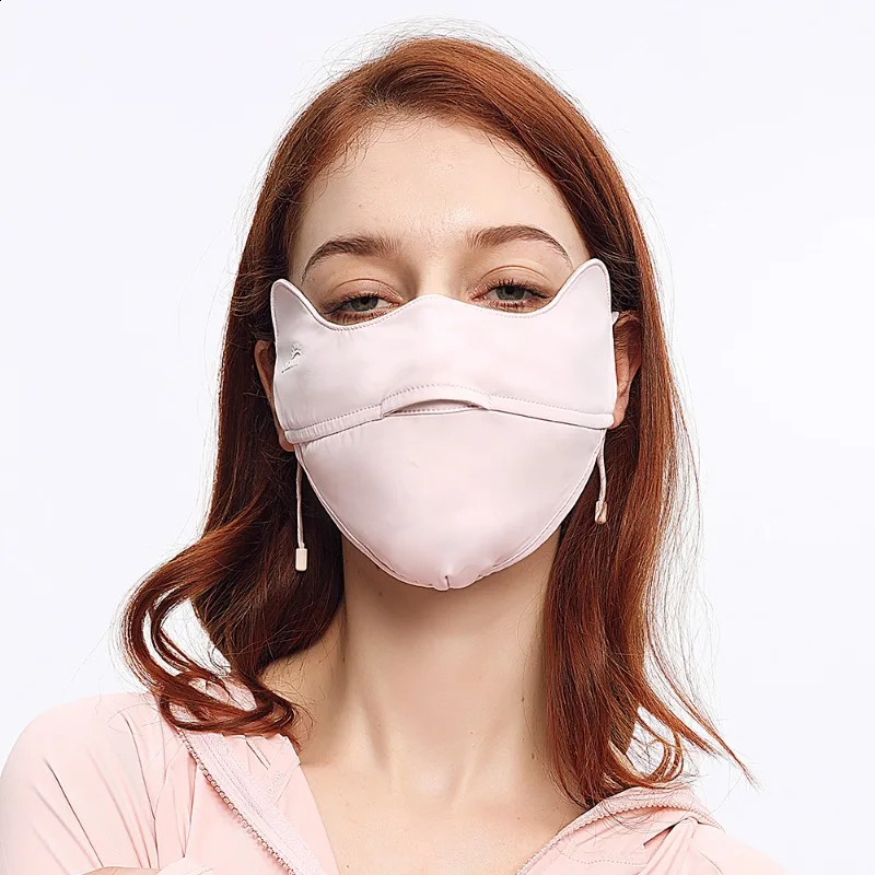 OhSunny Cool Feeling Mask Summer Sun Protection Face Cover Anti-UV UPF50 Open Nose Breathable Outdoor Facial Shield 250424