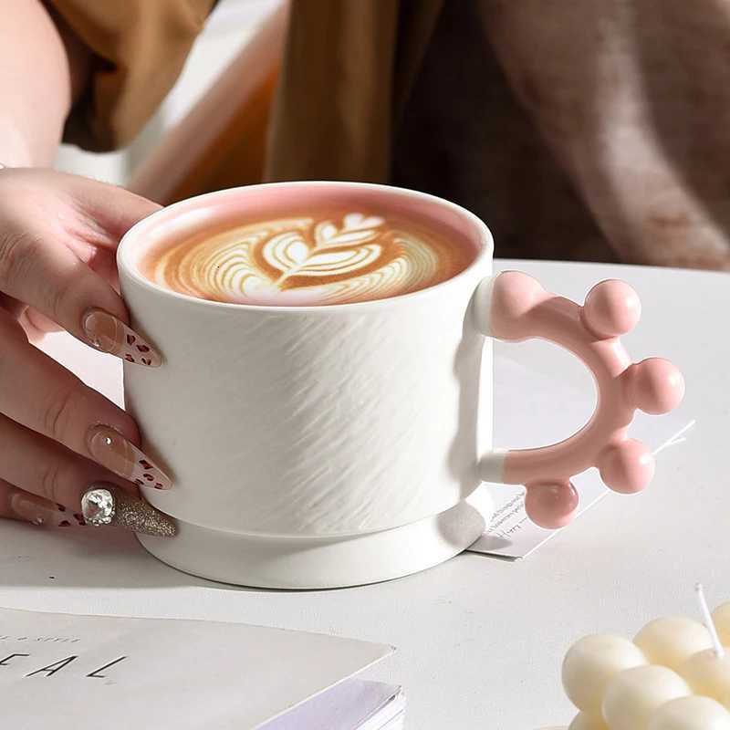 Stone Patterned Mug European Style Creative Handle Ceramic Matte Water Cup Household Office Latte Coffee Cups Kitchen Drinkware Y251125
