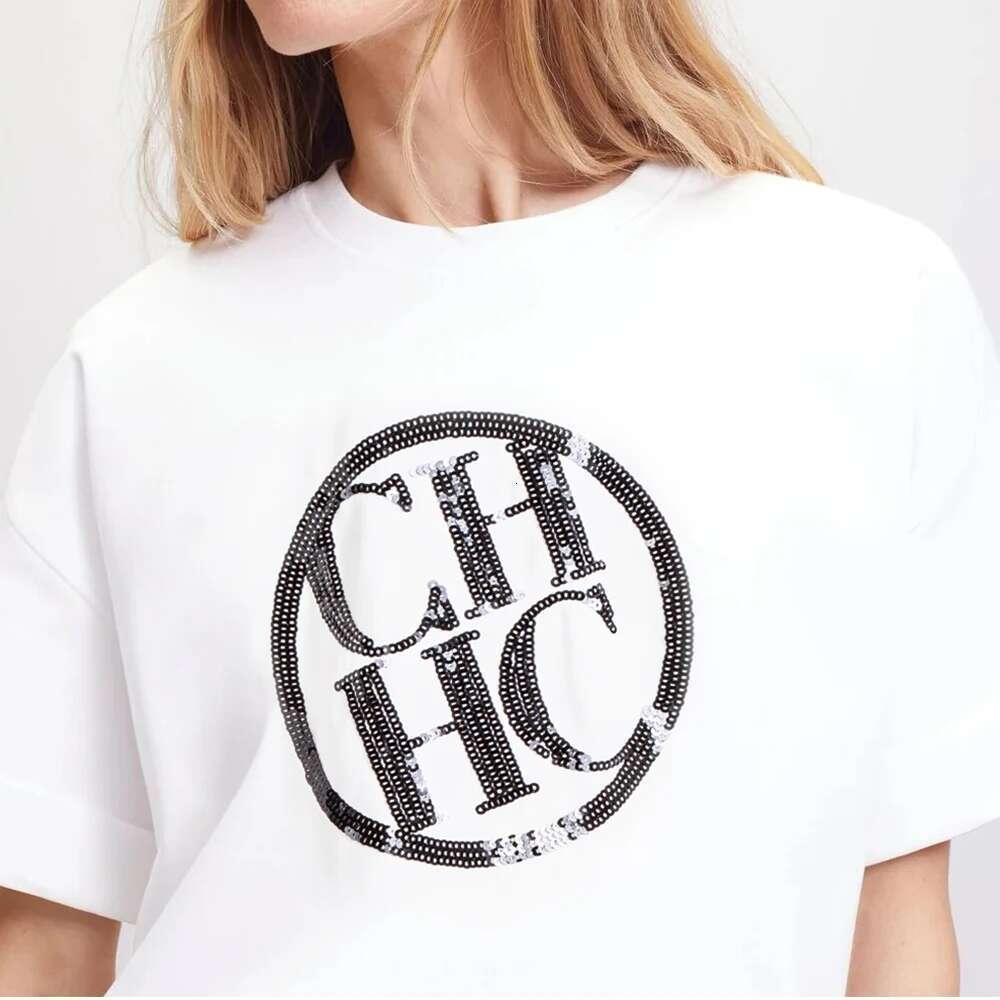 CHCH Women Fashion Cotton T-Shirt Round Neck Classic Basic Short Sleeve Tops 2024 High Quality Lady Tee Shirt