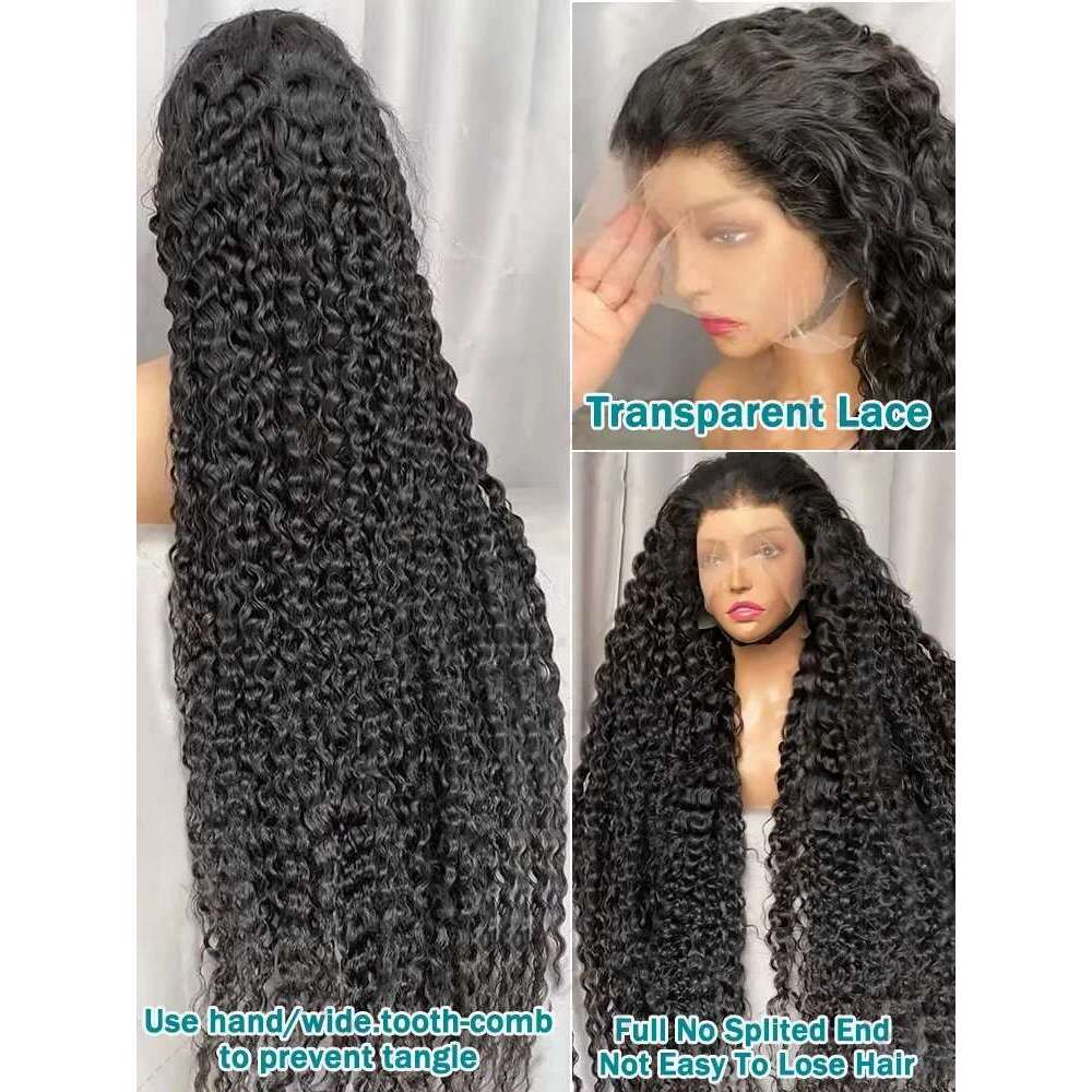 250 Density Brazilian 13X6 HD Deep Wave Lace Frontal Human Hair 30 32 40 Inch 13X4 Loose Curly Wigs Glueless 5X5 Closure Wig