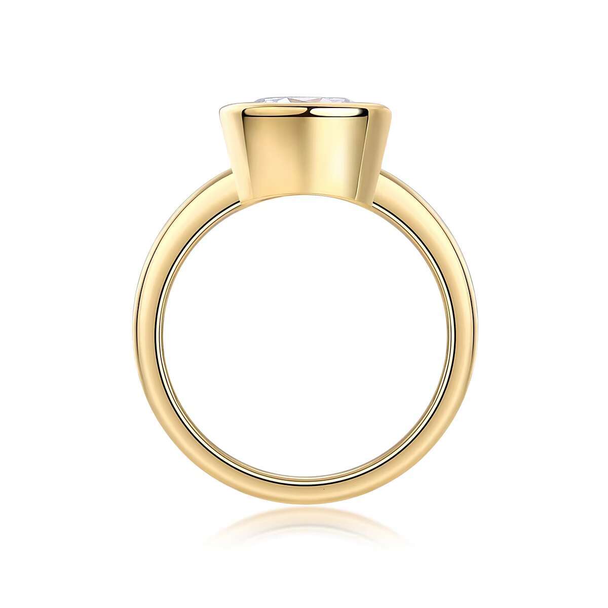 Zanlong 15273 Fashion 3CT 925 Sterling Silver 18K Gold Plated Moissanite Ring Round VVS d Color Band Wedding Rings Couple Ring