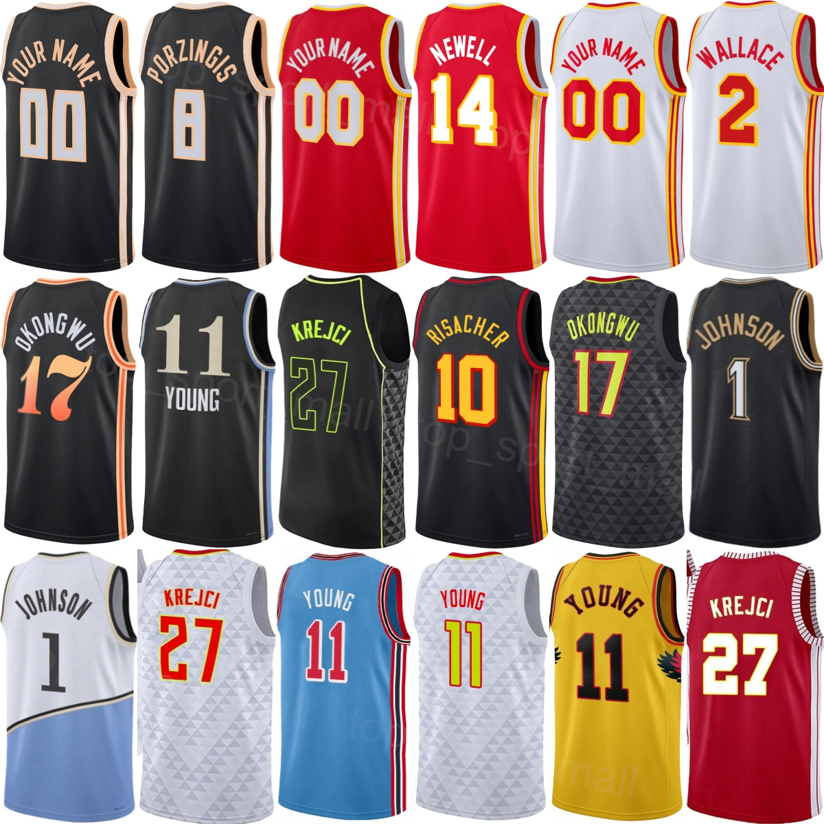 Print 2026 City Basketball Jalen Johnson Jerseys 1 Mans Youth Woman Nickeil Alexander-Walker 7 Trae Young 11 Kristaps Porzingis Onyeka Okongwu Zaccharie Risacher