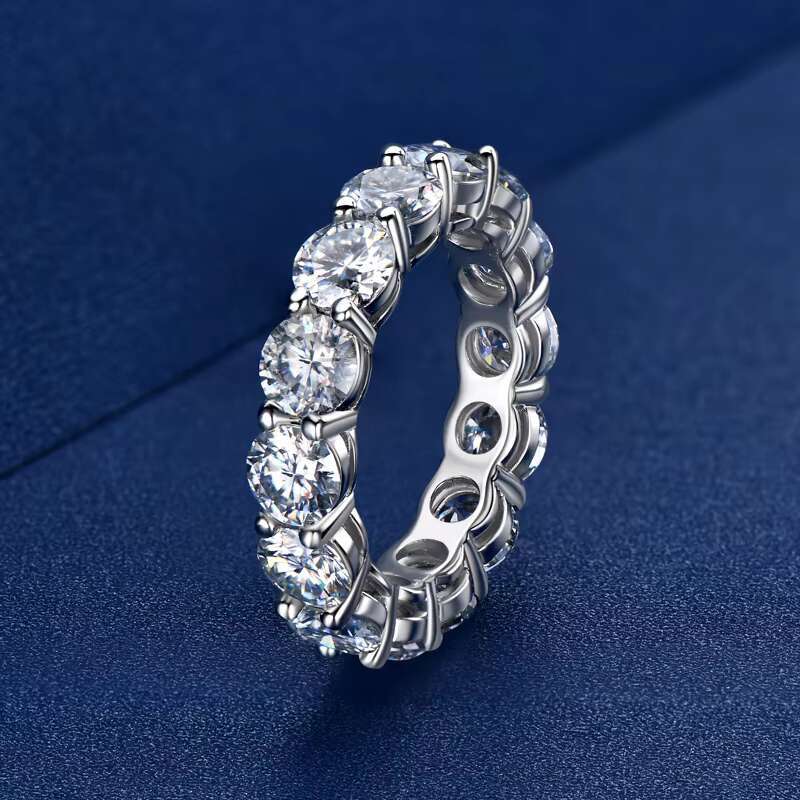 Hot Sale Classic 5mm 0.5CT 925 Sterling Silver Personalized Moissanite Eternity Band Tennis Ring for Women