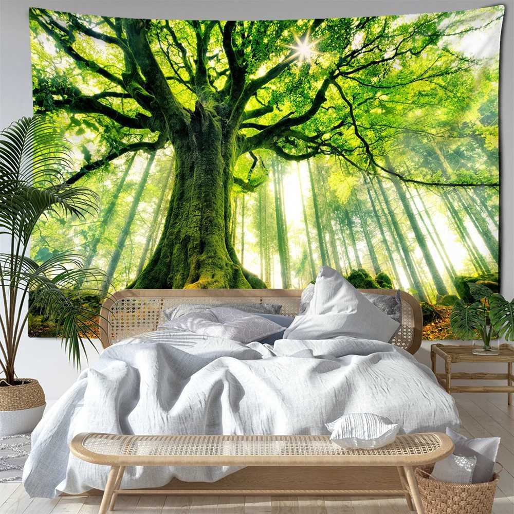 Beautiful Natural Forest Printed Large Wall Tapestry Cheap Hippie Wall Hanging Bohemian Wall Tapestries Mandala Wall Art DecorM251125