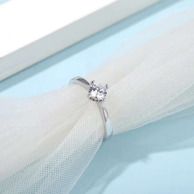 New Trendy Anniversary White Gold Plated 925 Sterling Silver Engagement Moissanite Rings Jewelry