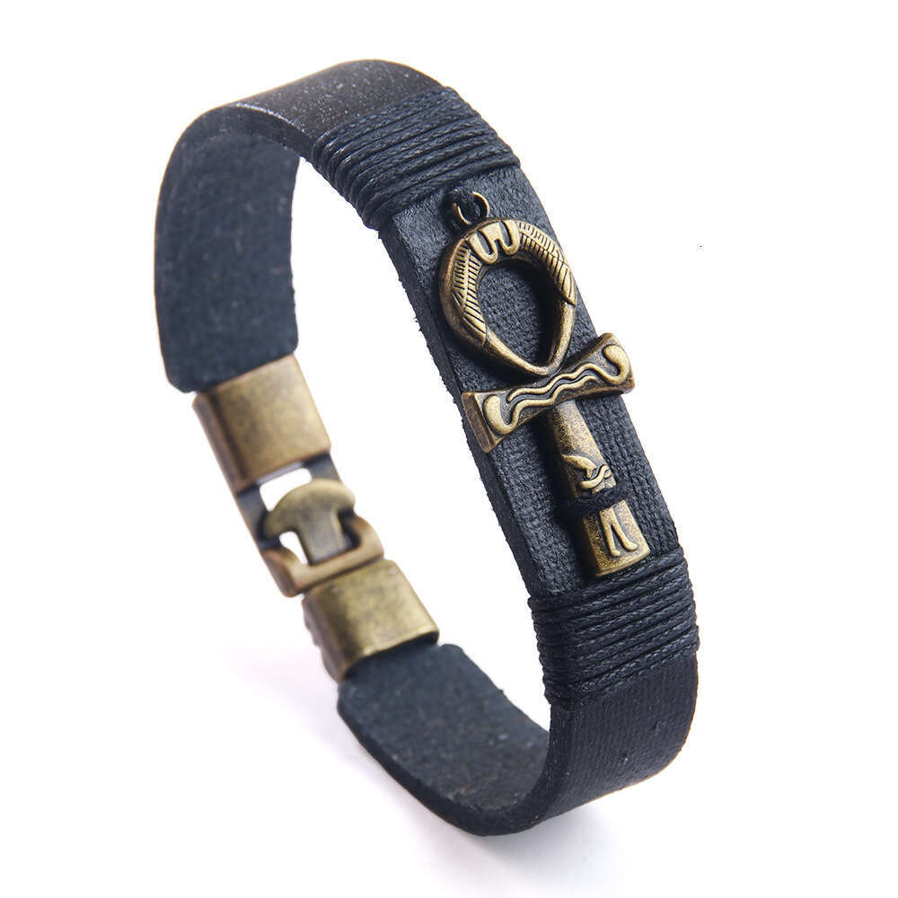 Bracelet, niche, high-end, fashionable, Celtic amulet, woven bracelet, real cowhide bracelet
