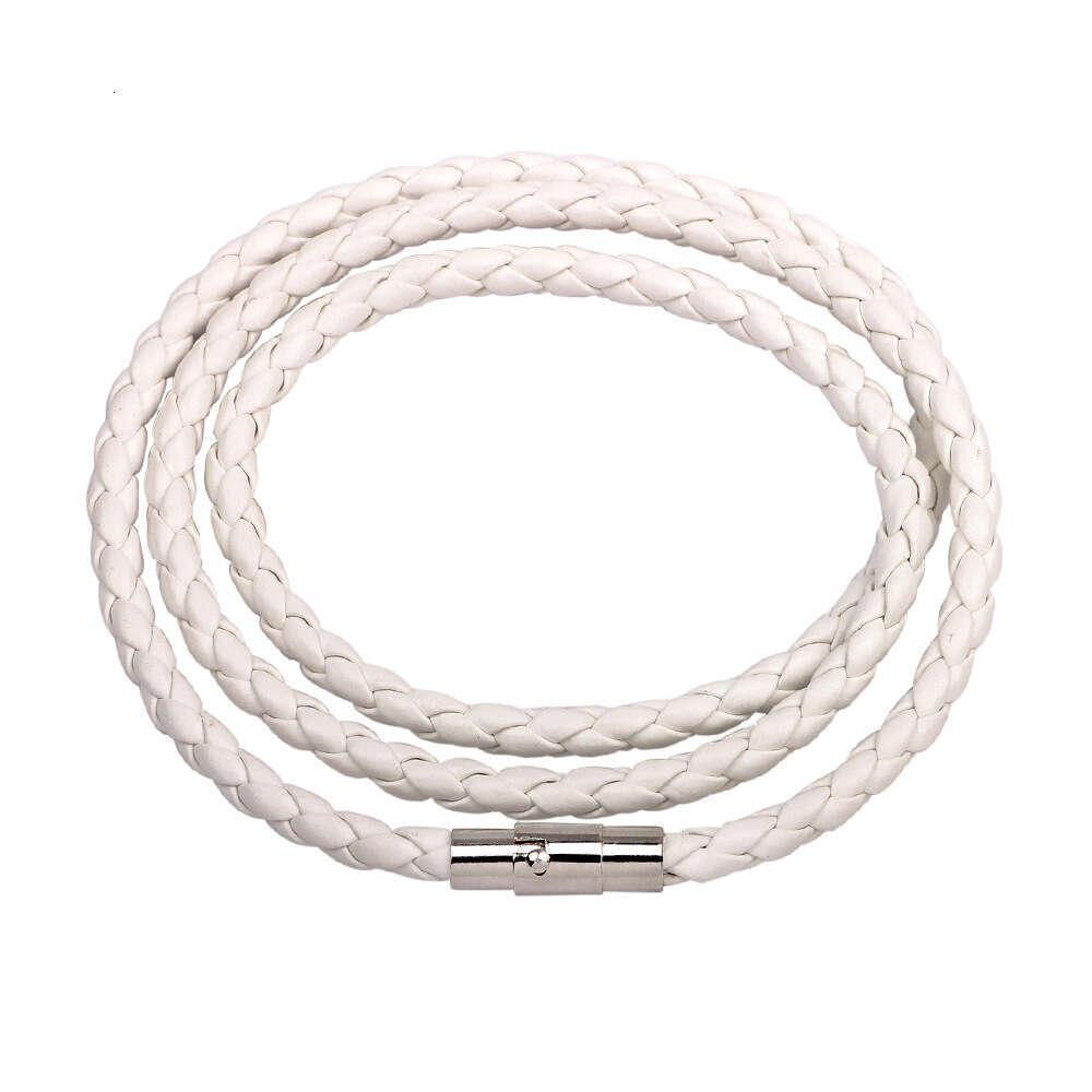Boutique Handpiece 4MM Thick Serpentine Leather Rope Braided Magnetic Buckle Bracelet Versatile