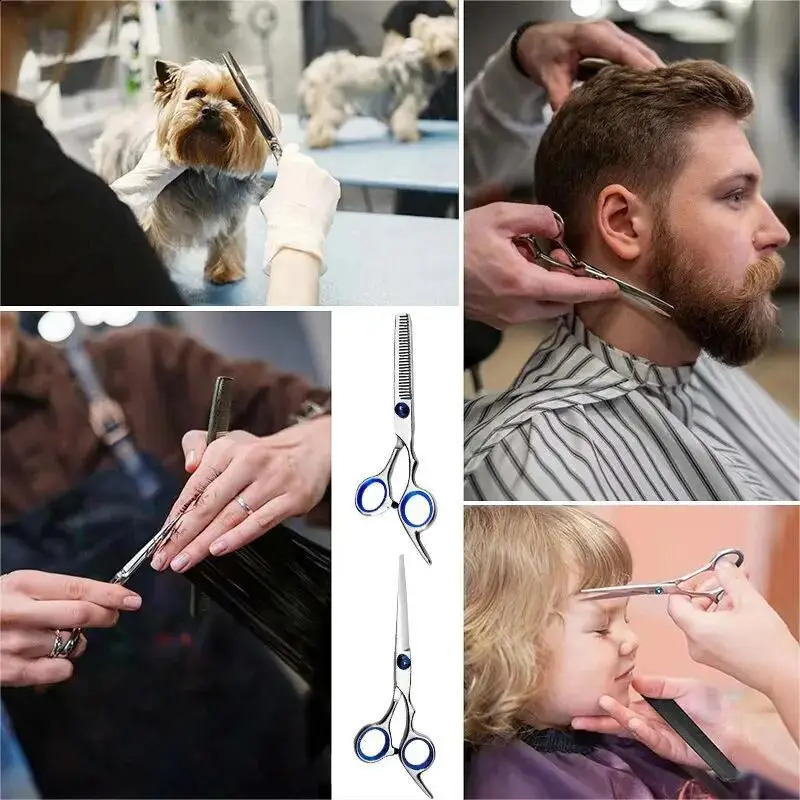 Stainless Steel Professional Hairdressing Scissors Cutting Thinning Scissors Barber Shear Home Salon Hairdressing Scissors 250424