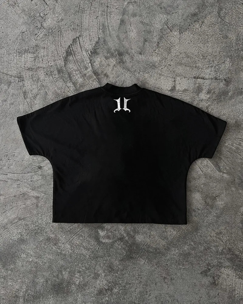 Y2K Street Clothing Letter Printed Graphic T-shirt Mens Spring and Autumn Fashion Gothic Loose Large Round Neck Short Sleeve Womens 250423