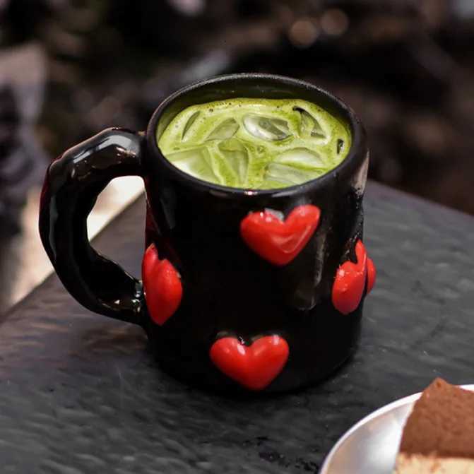 Fashion Black Heart Ceramics Mugs Coffee Mug Milk Tea Office Cups Drinkware The Best Birthday Gift Y251125