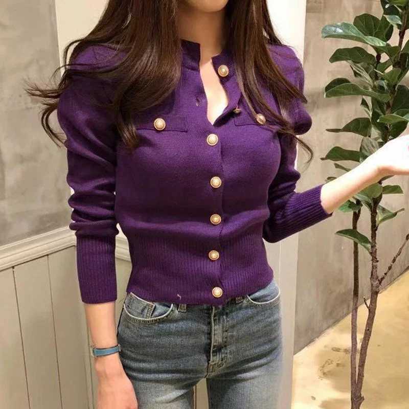 2028 Autumn Long Sleeve Fashion Women Cardigans Sweater Knitted Coat Short Casual Single Breasted Korean Slim Chic Ladies TopsT251125
