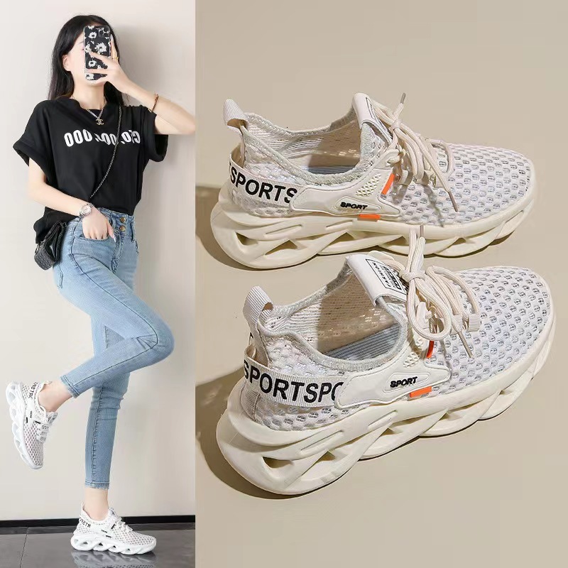 Summer New Korean Breathable Flyknit Instagram Trendy Student Running Sports Women S Casual Shoes Ddmysaturn
