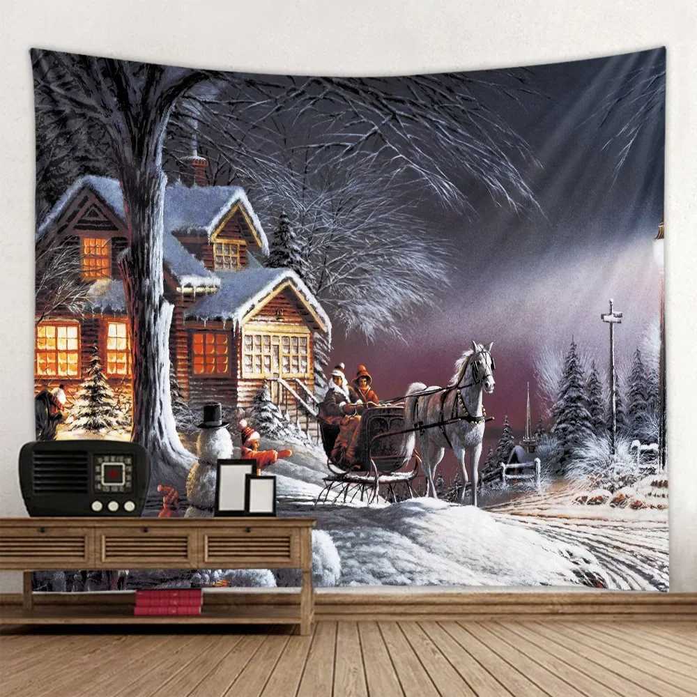 Christmas Tapestry Festive Decor Home Living Room Bedroom Background Garden Posters for Outside Large Wall Hanging Beach TowelM251125