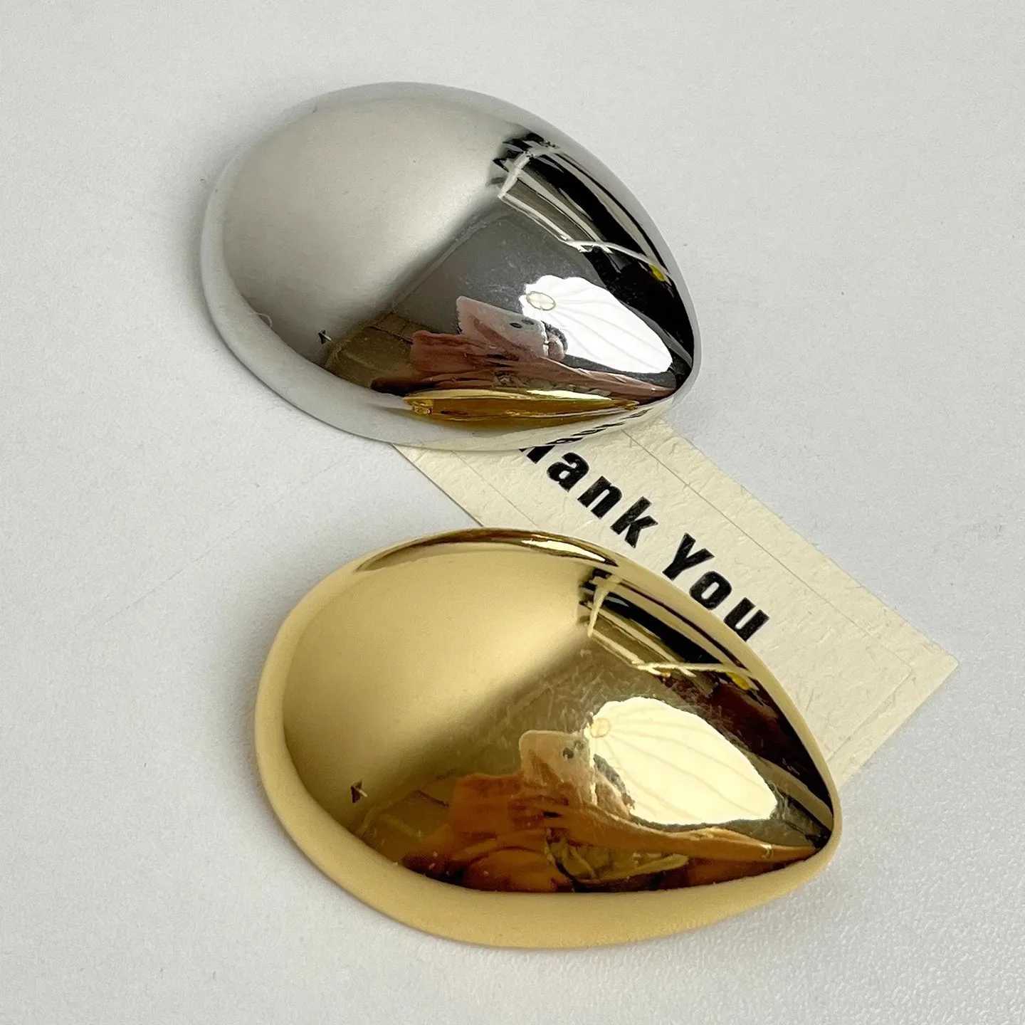 Metal Glossy Geometric Waterdrop Egg Shaped Broochs for Women Exquisite Fashion Suit Corsage Pins Accessory Party Jewelry Gifts J251125