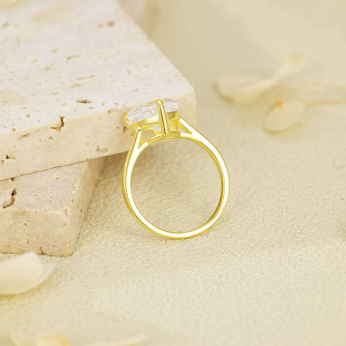 Topsale Custom Alexandrite Fine 925 Silver Jewelry 1ct Mossanite Diamond Engagement 18k Gold Minimalist Heart Rings for Women