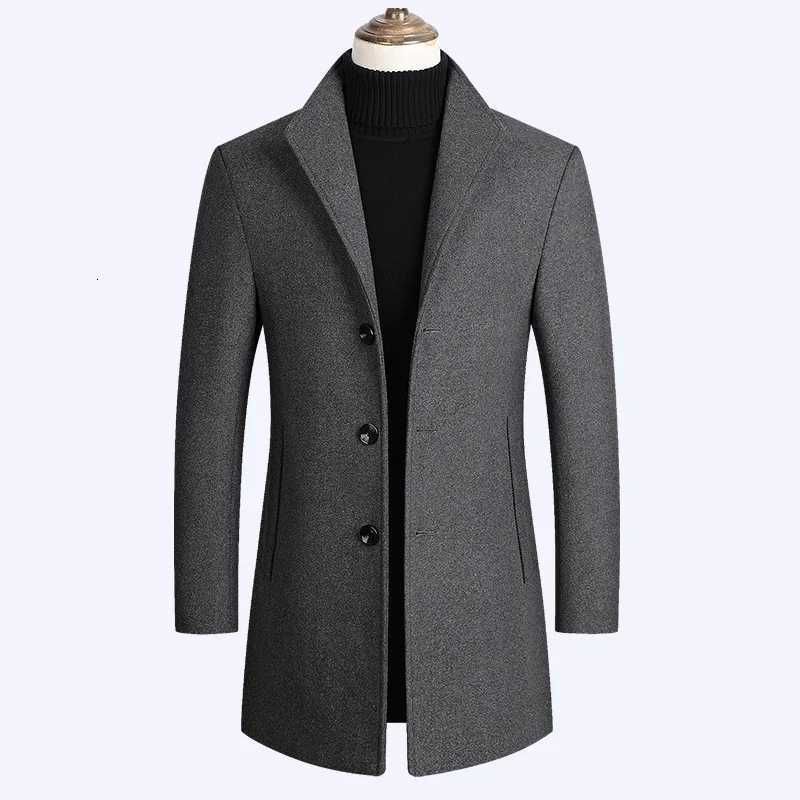 High Quality Men Business Casual Cashmere Trench Coats British Style Overcoats New Winter Man Warm Woolen Blends Long JacketsT251125