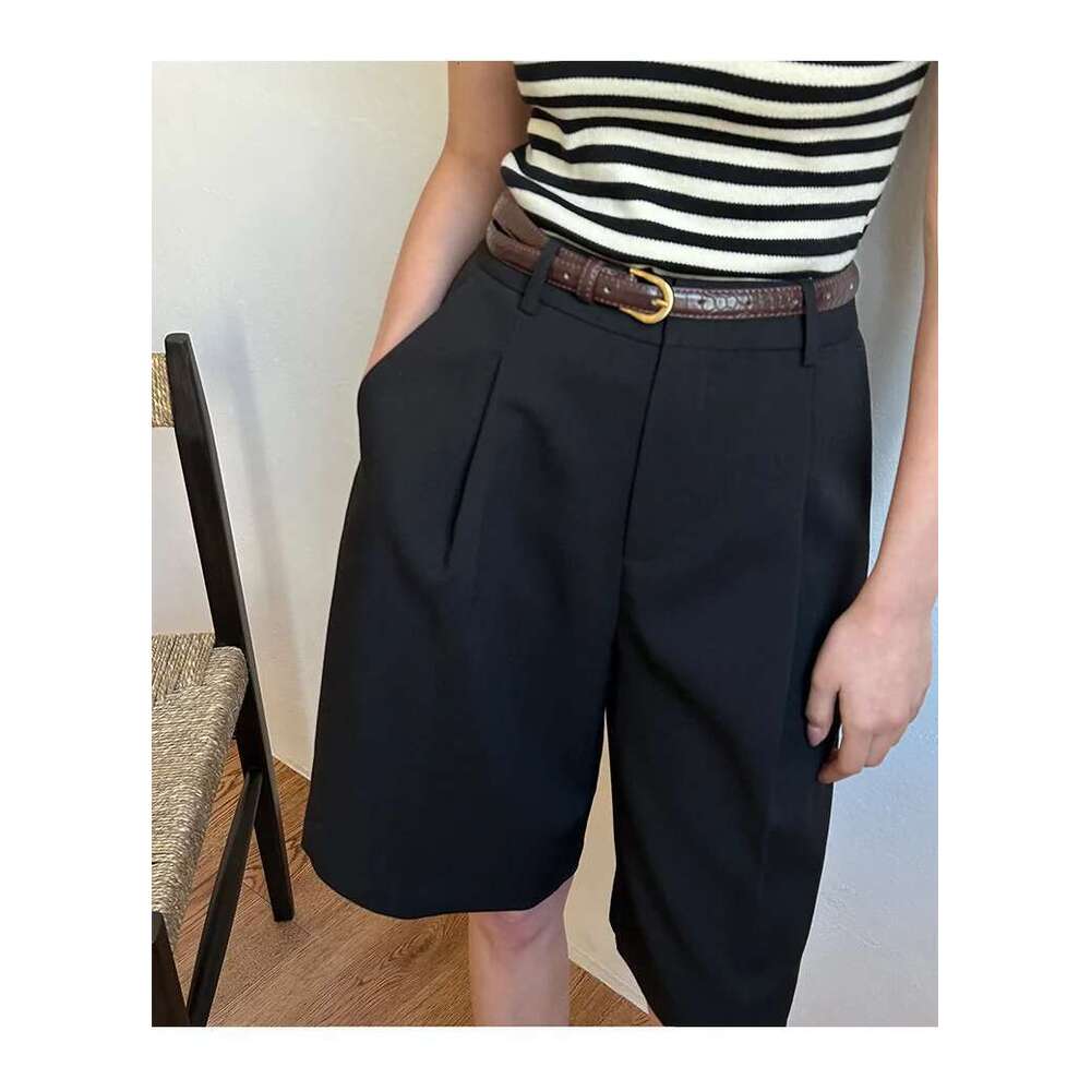 Women's High Waist Loose Wide Leg Shorts With Belt, Casual Summer