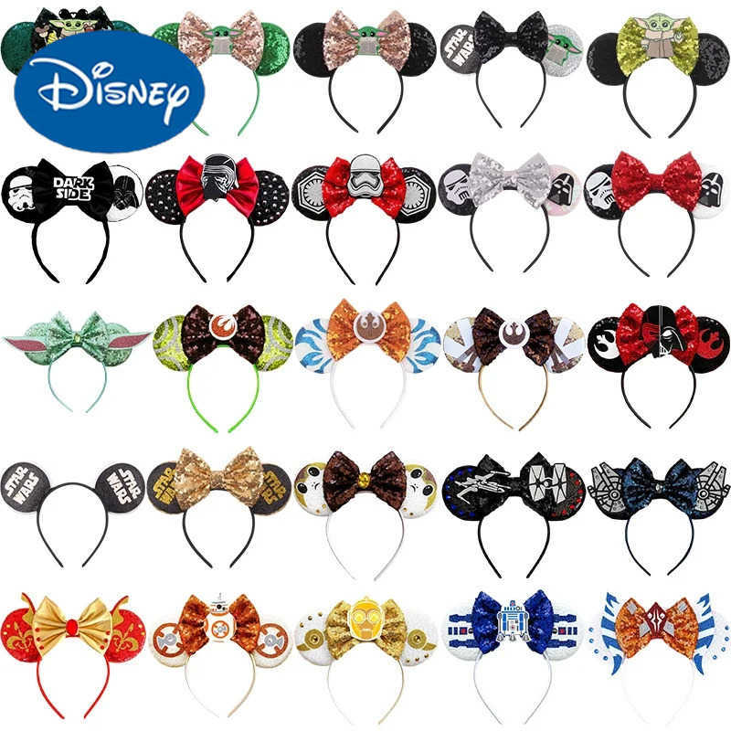 Disney Star Wars Womens Headbands Grogu Baby Yoda Ear Hair Children Darth Vader Hair Accessories Girls Rebel Alliance Headbands X250425