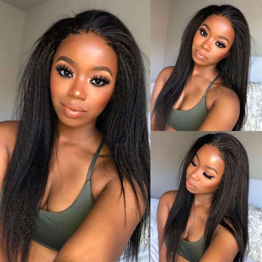 12A Raw Indian Kinky 3 Closure Human Hair HD Yaki Straight Weave Bundles With Frontal