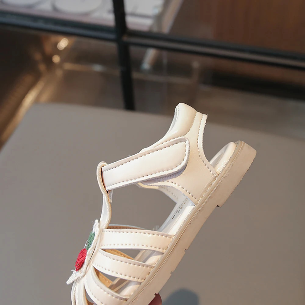 Summer Roman Sandals for Girls PU Leather Waterproof Childrens Beach Shoes Trend Fashion Girls Sandals Cute Childrens Shoes 250424