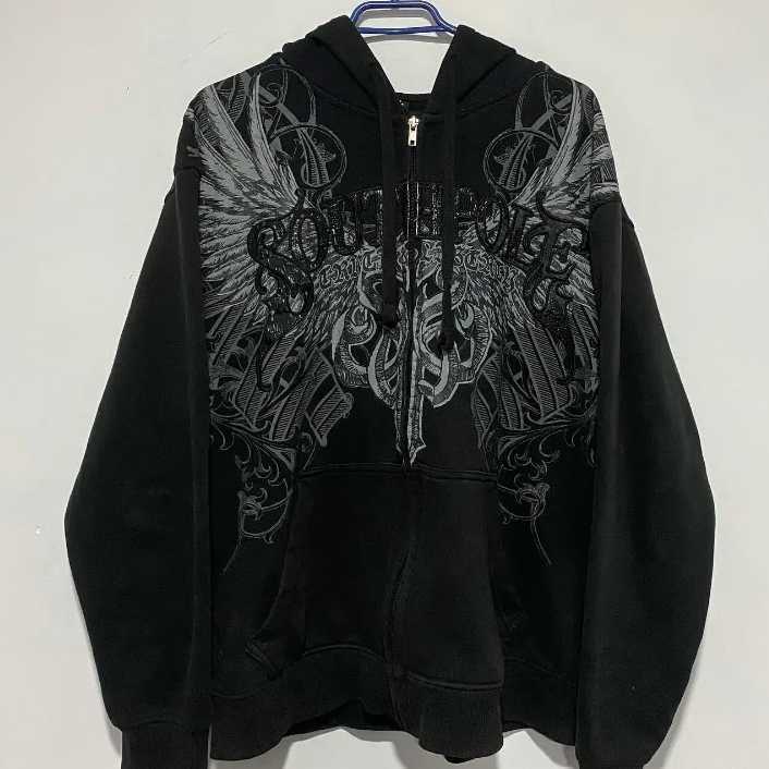 Y2K Street new oversized skull print sweater mens Harajuku retro hip-hop pop casual sports hoodie M250425