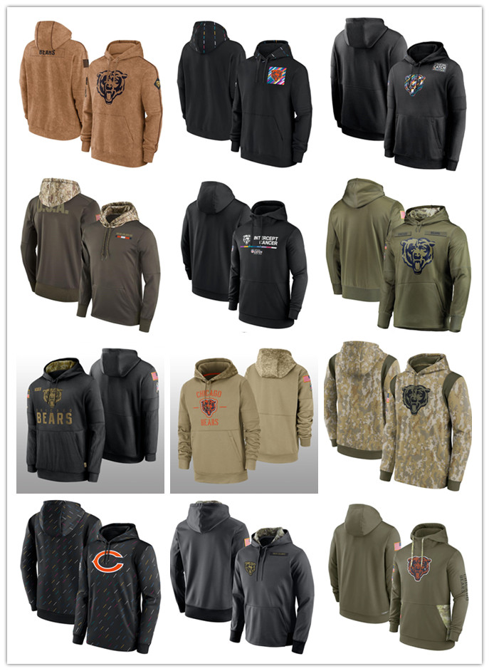 Bears Men Hoodie 2025 Salute to Service Sideline Full-Zip Bomber Jacket