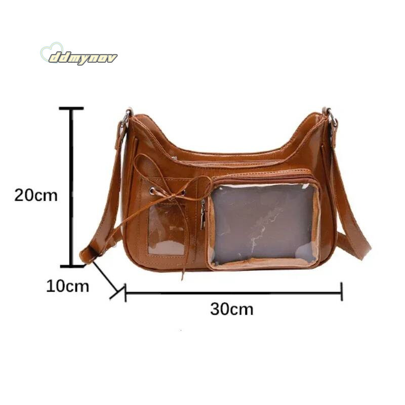 Y2k Haruku Shoulder Women Korean Transparent Ita School Crossbody Bag Female Japanese Designer Preppy Handbag Purse ddmynov