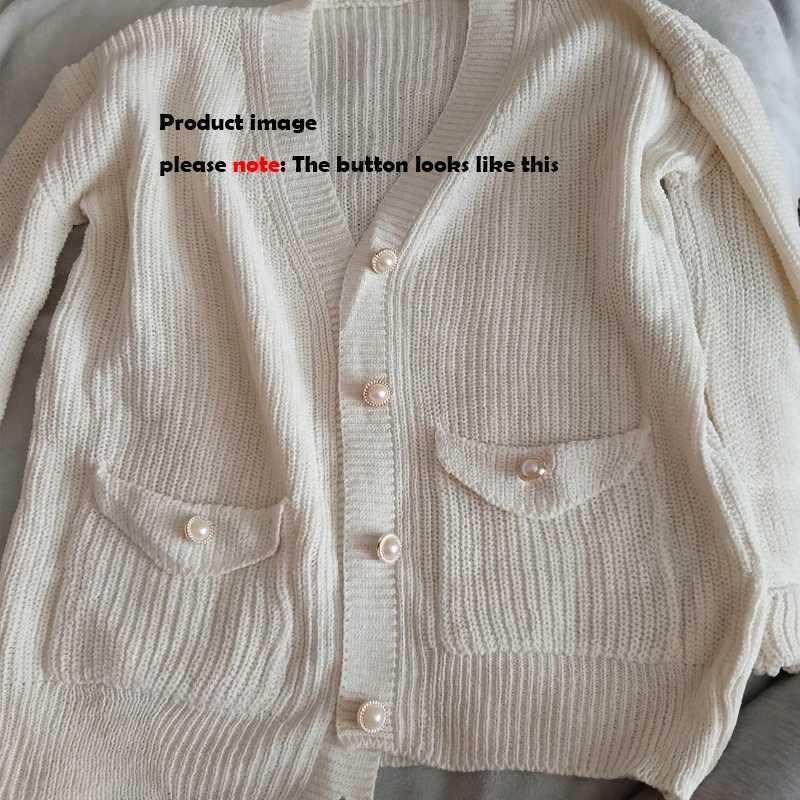 Fashion Autumn Winter Button Solid Color Knitted Sweater Women Long Sleeve Cardigan Loose Elegant Korean Clothing 28347T251125