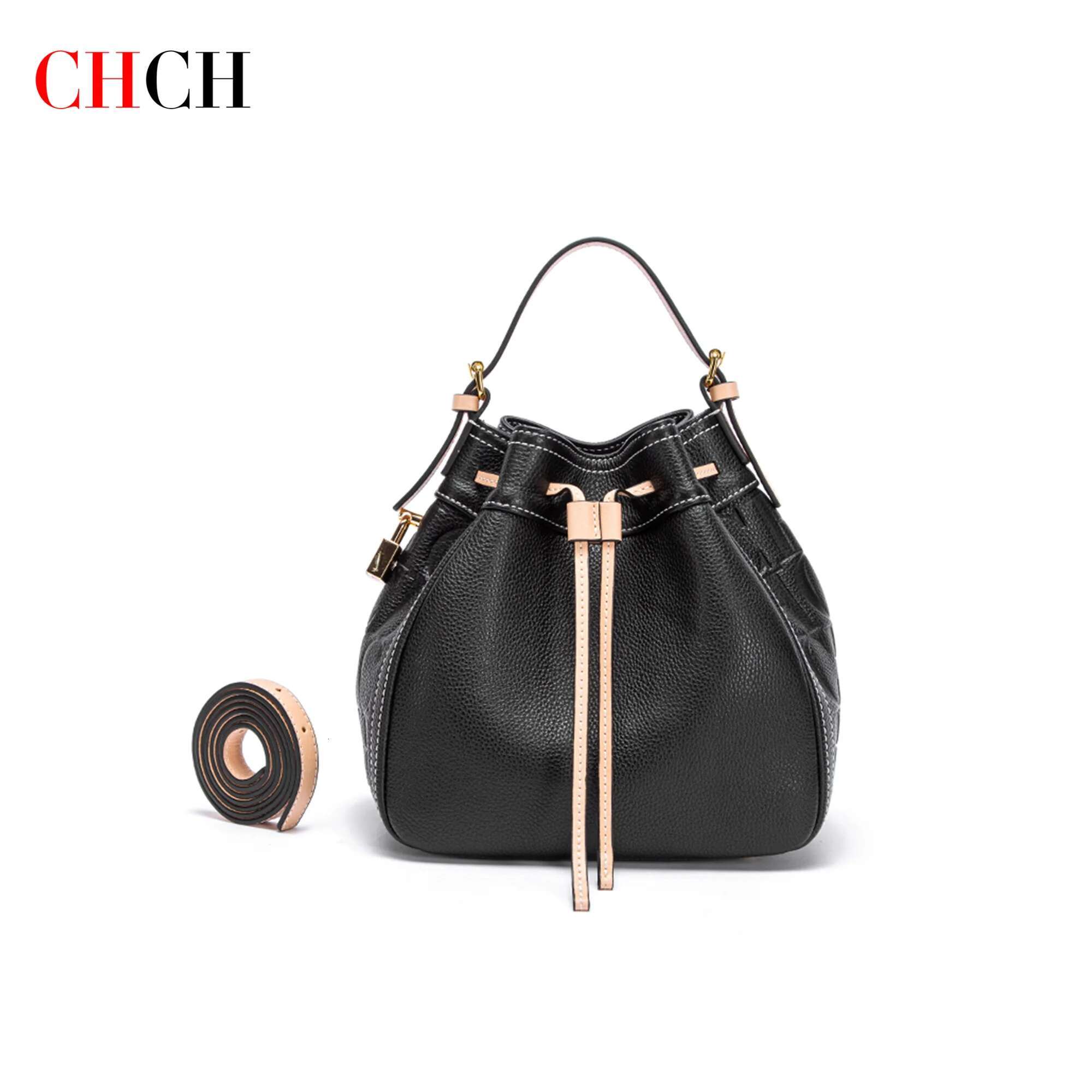 CHCH Women's Bucket 2024 New Drawstring Wallet Detachable Shoulder Bag