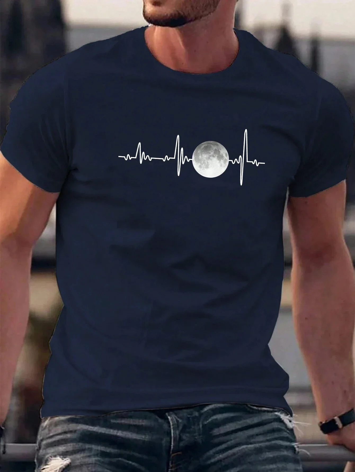 Moon Men Cotton T-shirt fashion plus size top casual short sleeved street clothing classic print arrival T-shirt S-4XL 250423