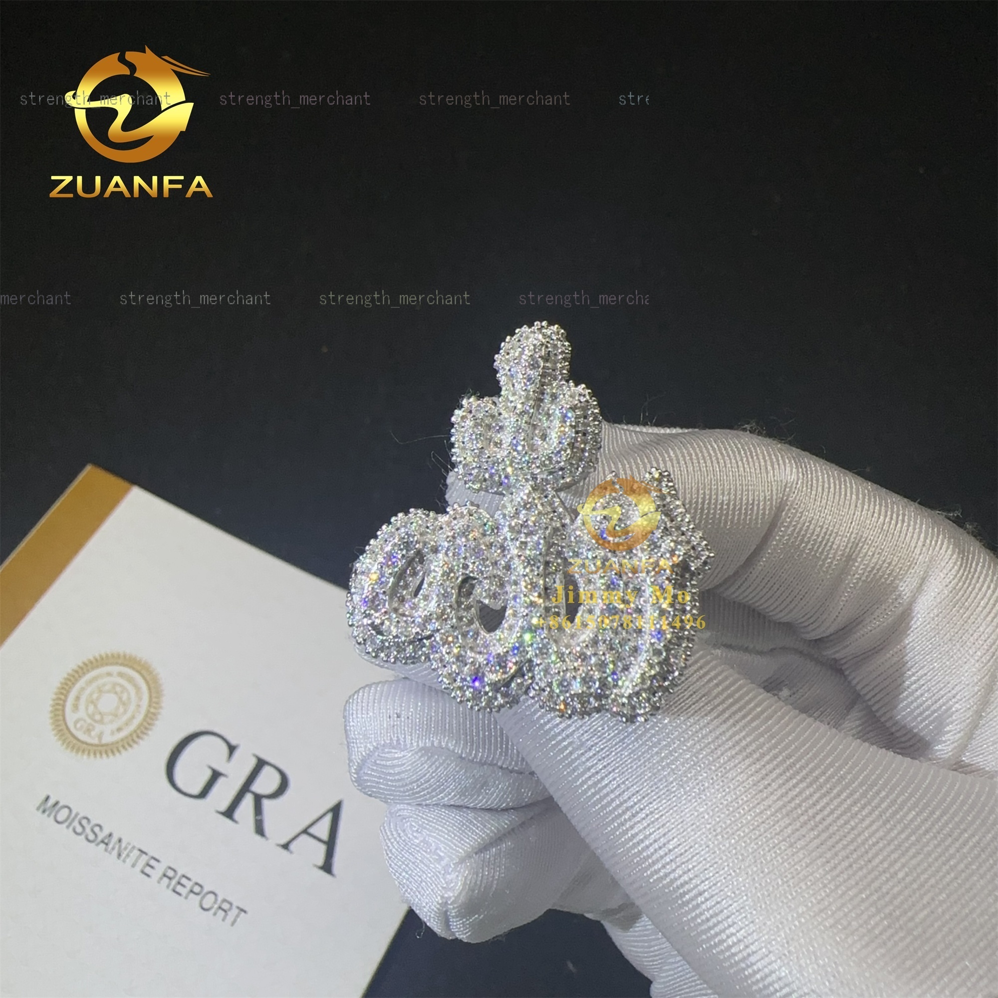 2025 New Design Buss Down GRA Certificates Religious 925 Sterling Silver VVS Moissanite Diamond Hip Hop Iced Out Allah Ring Men Fashion rings