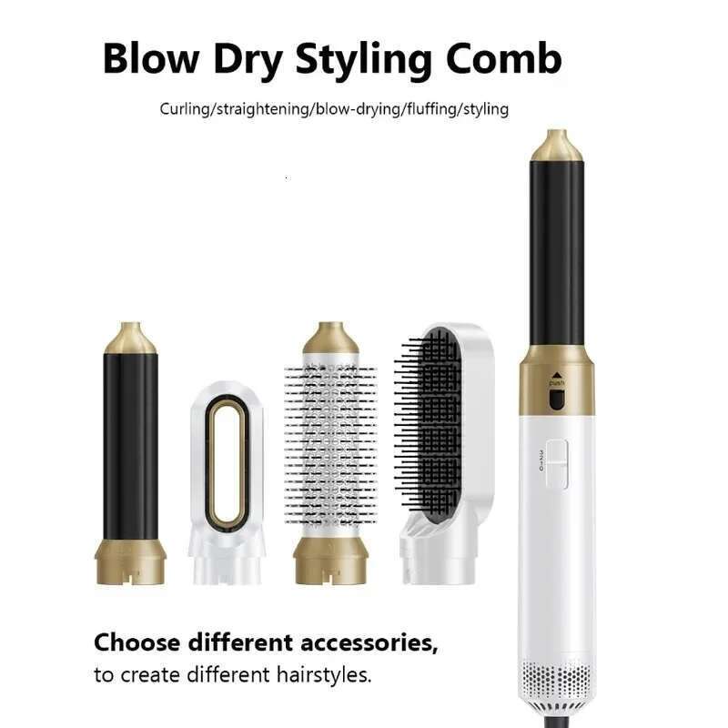 Professional 5 in 1 Dryer Curling Iron Dryers Hair Curler Airwarp Set Straightening Hot Air Brush Negative Ions