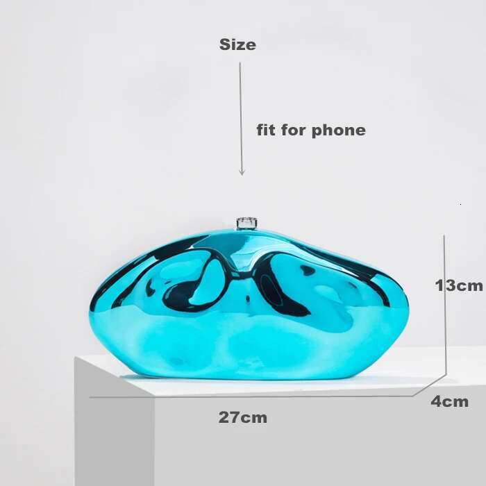Designer Bag 2025 Fashion Acrylic Egg Shape Clutch For Wonen Gold Sier Evening Party Bag Shinny Metal Box Shoulder Crossbody Bags2024 Luxury Bag