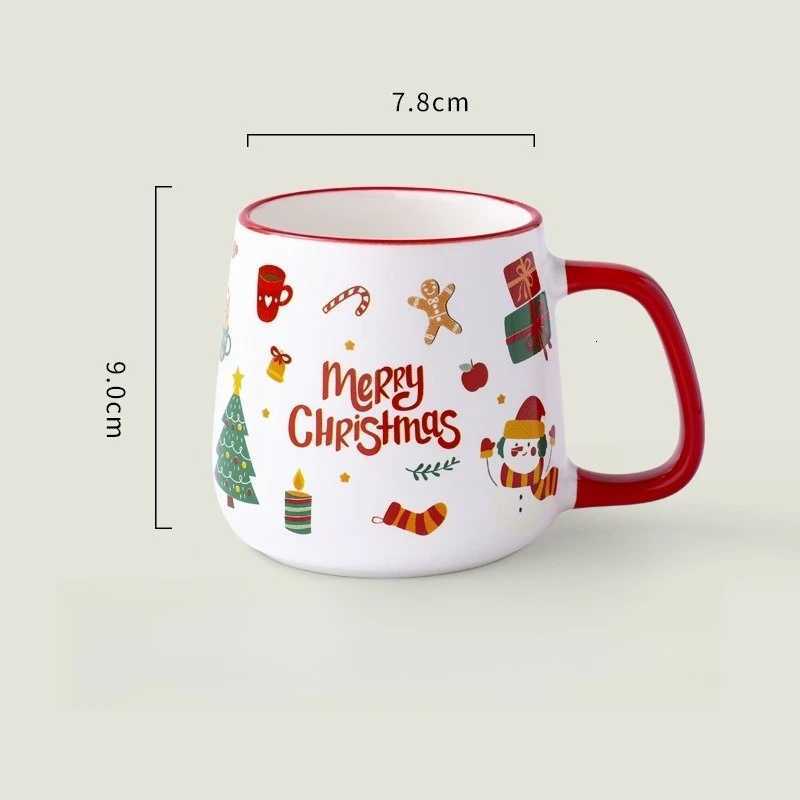 1PC Cute Christmas Gift Mug Cartoon High Value Ceramic Cup Holiday Souvenir Holiday Home Furnishings Gift Accessories Y251125
