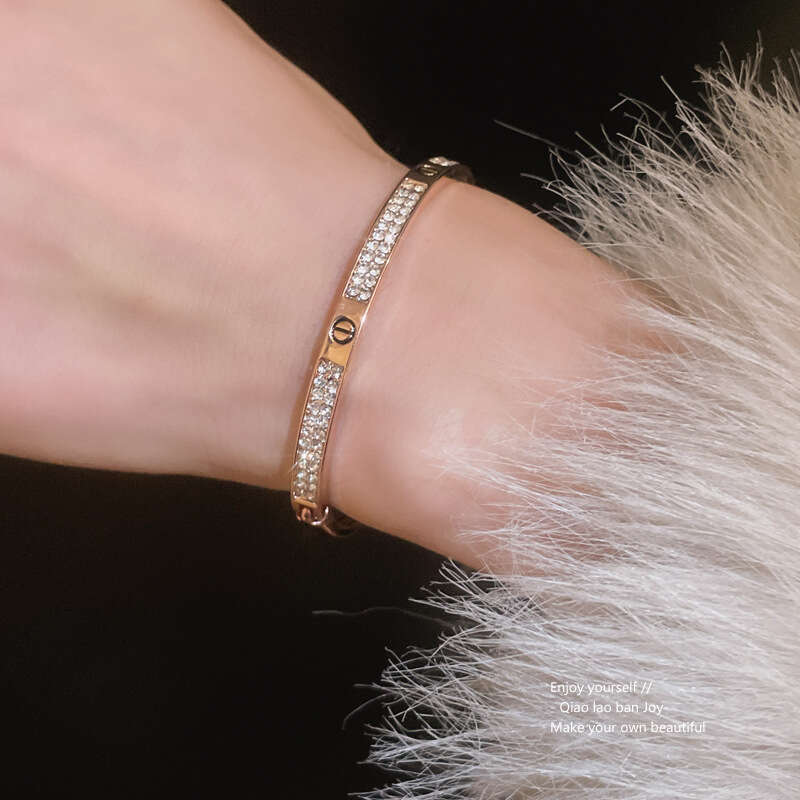 Diamond Bracelet Designer Bracelet Three Rows Diamond Gem Bracelet High Quality Bracelet Jewelry titanium steel bangles