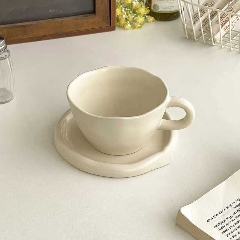 300ml Solid Colour Ceramic Coffee Cup And Saucer Household Simple Breakfast Milk Cup Pastry Plate Afternoon Tea Drinking Supply Y251125