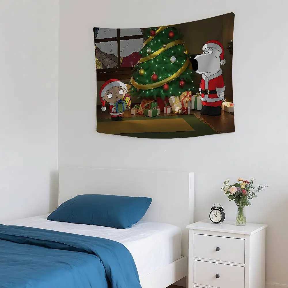 Christmas With F-Family G-GuyS Tapestry Wall Hanging Tapestry Art Deco Blanket Curtain Hanging At Home Bedroom Living Room DecorM251125
