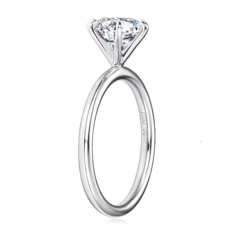 Fashion Jewelry Rings 925 Sterling Silver Moissanite Ring Engagement Wedding Diamond 2ct Solitaire Moissanite Rings