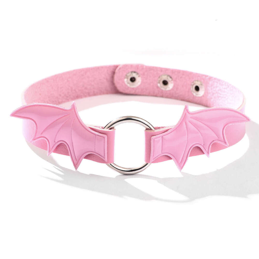 Fashion pink Gothic style vampire series necklace angel wings choker collar for women