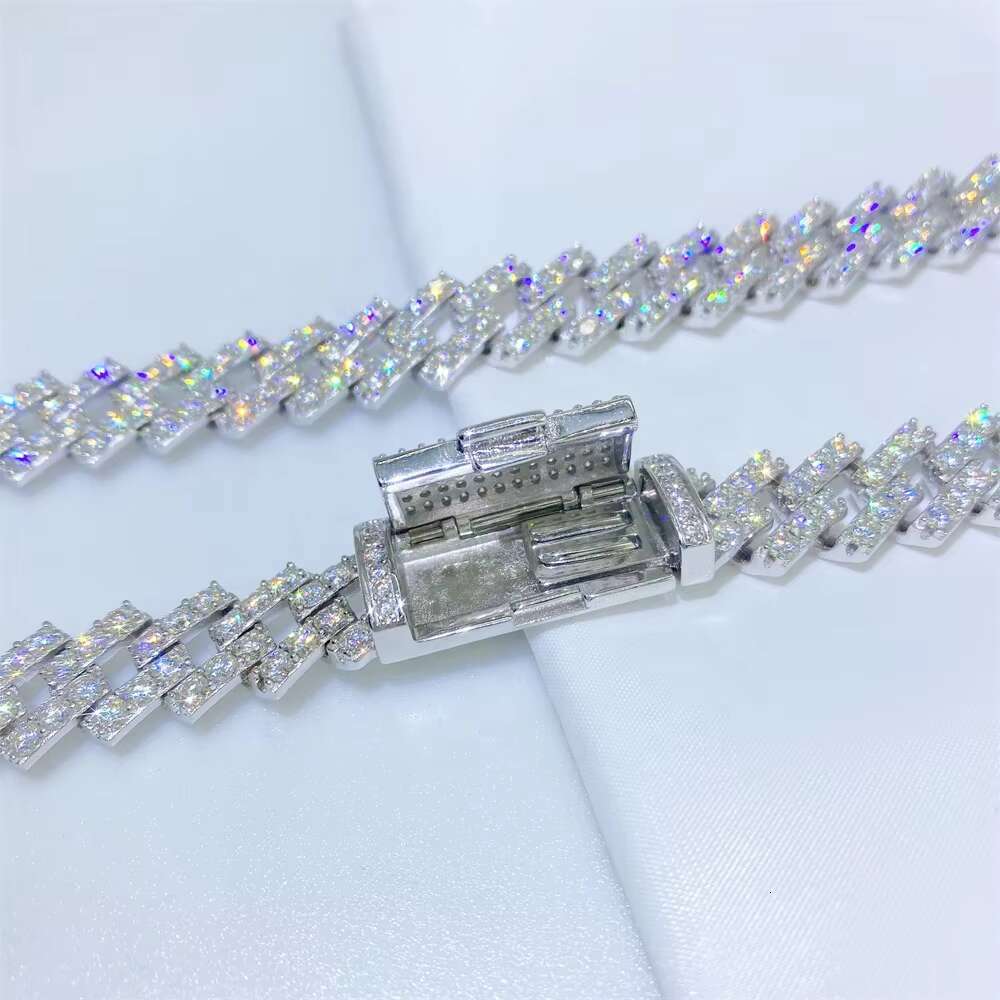 8mm Width Iced Out Hiphop Full Diamond Cuban Link Chain Necklace