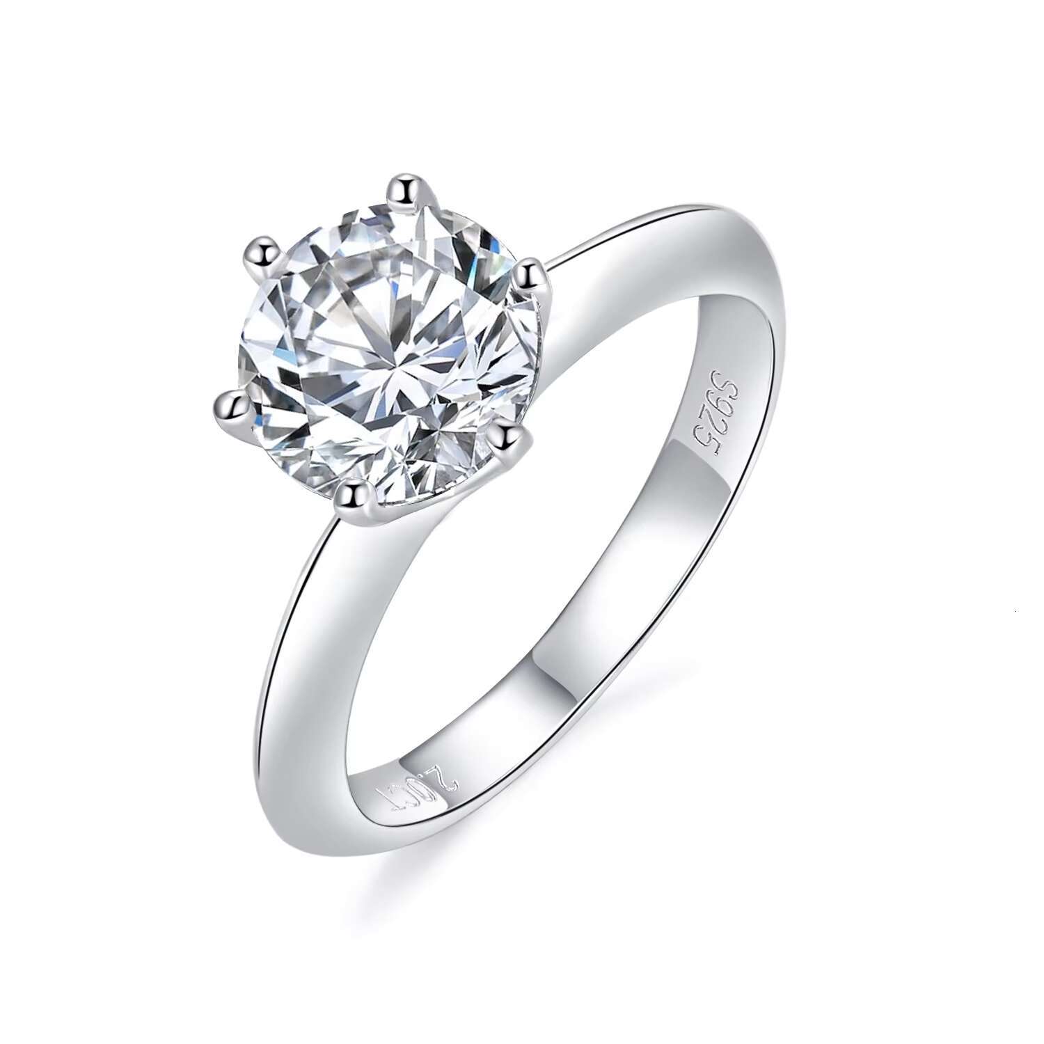 0.5ct 1ct 2ct 3ct D VVS1 Moissanite Jewelry 925 Sterling Silver Engagement Cheap Ladies Rings