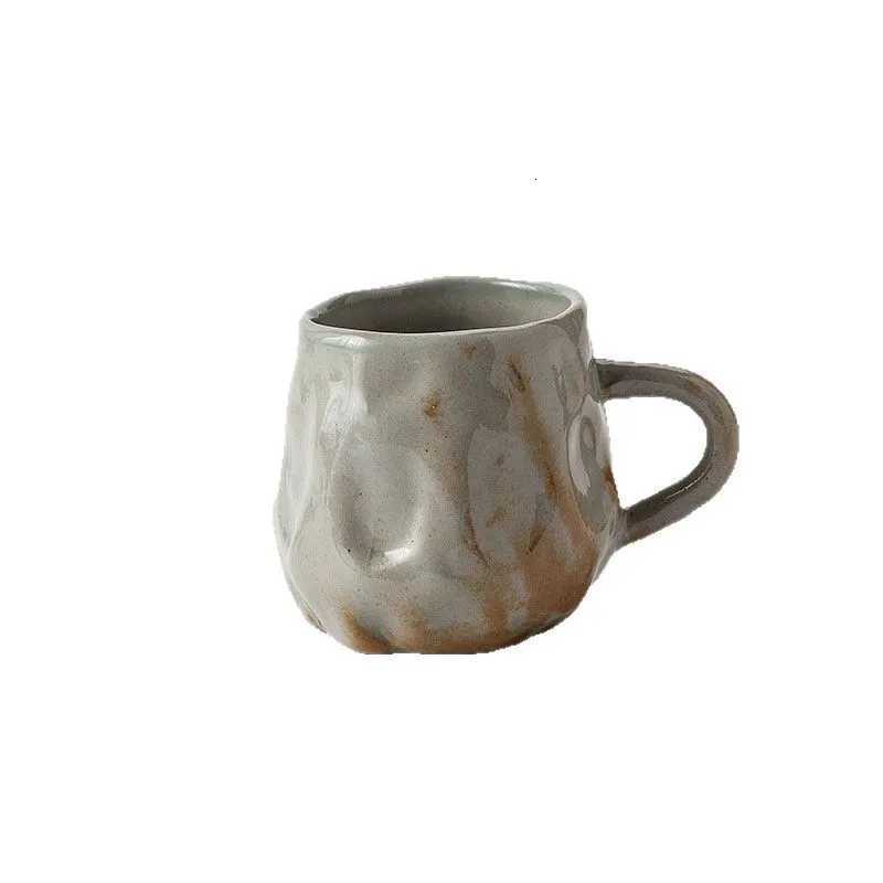 Ceramic Kiln Transformed Coffee Cup Rough Ceramic Retro Shaped Mug Home Coffee Shop Ceramic Cup Homestay Water Cup Y251125
