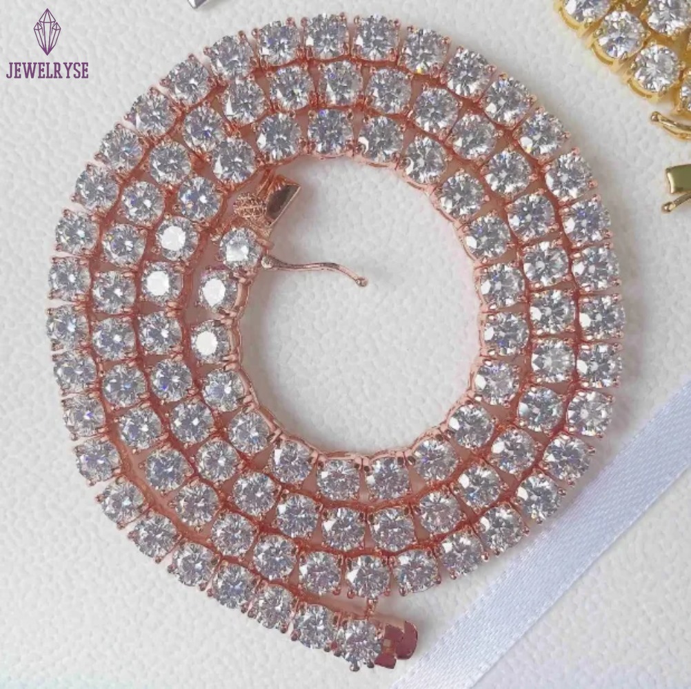 Fashion Jewelry Hip Hop Necklace Pass Dia Tester 5mm Vvs Moissanite Iced Out Tennis Chain for Men Women